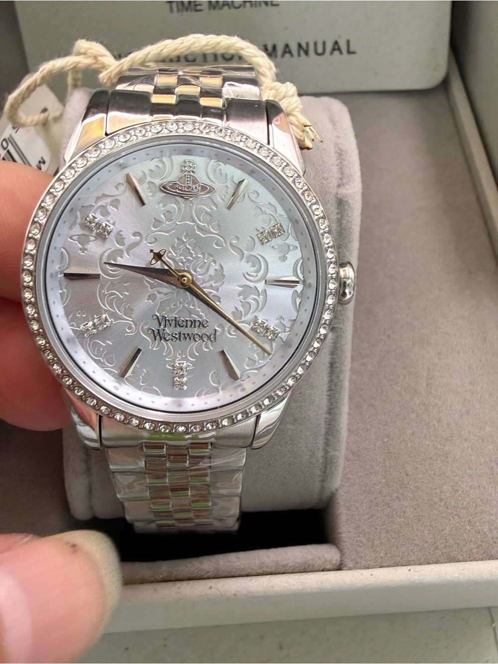 Vivienne Westwood Silver-Tone Crystal Bezel Bracelet Watch
